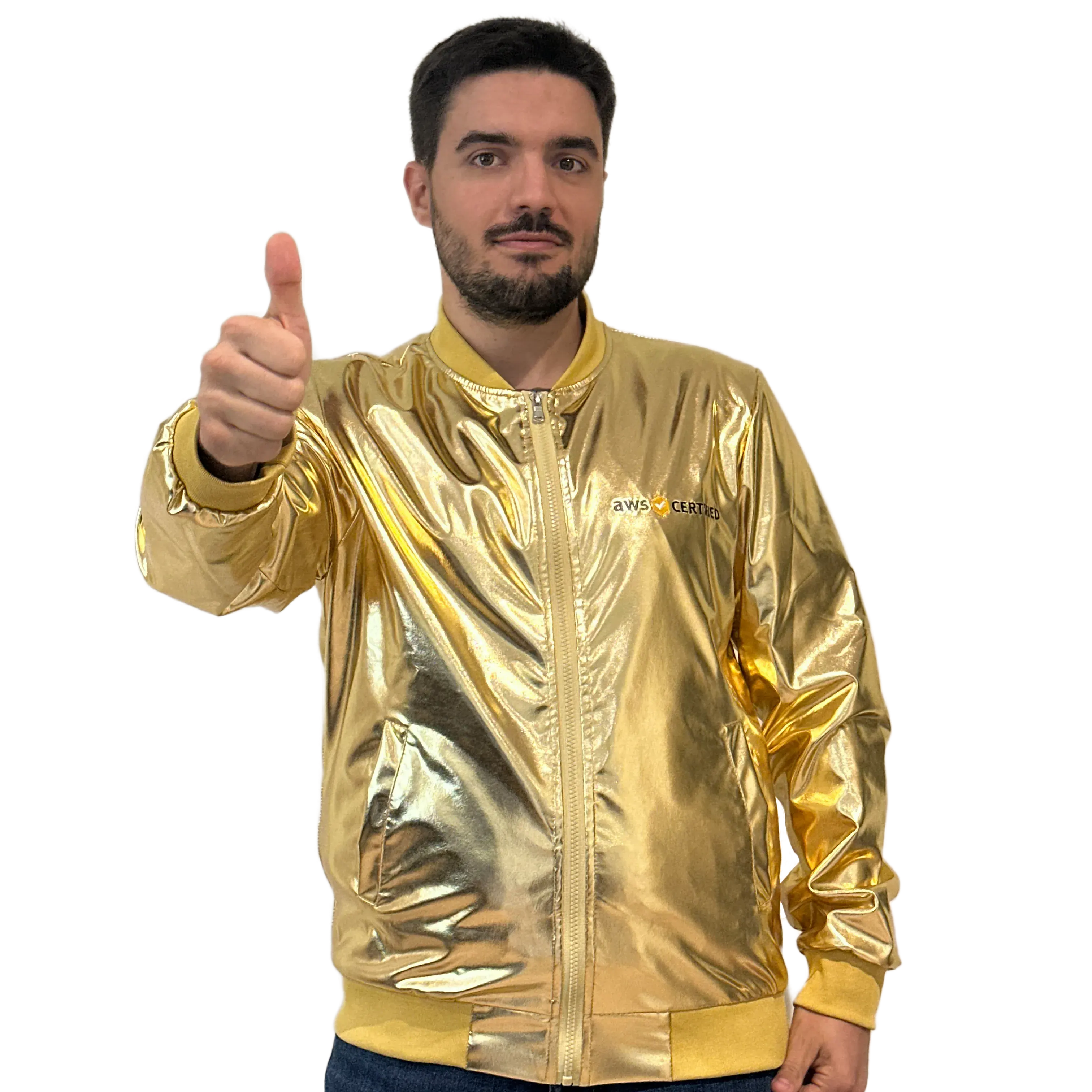 Ivan Casco in a golden jacket